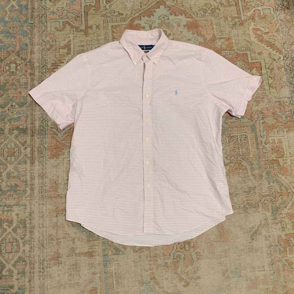 Light pink gingham shirt